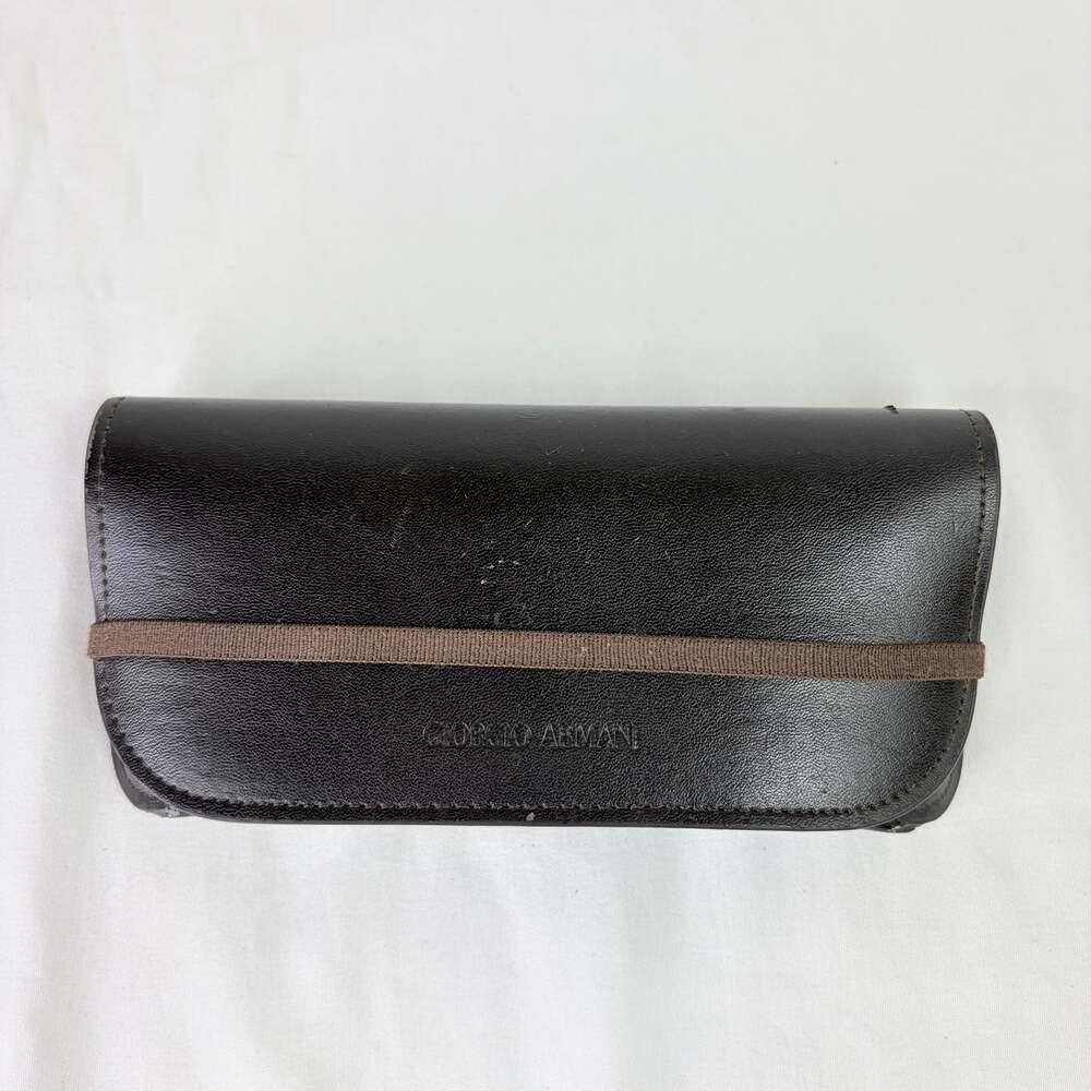 Giorgio Armani slim eyeglasses soft shell in brown, protective, travel, work.